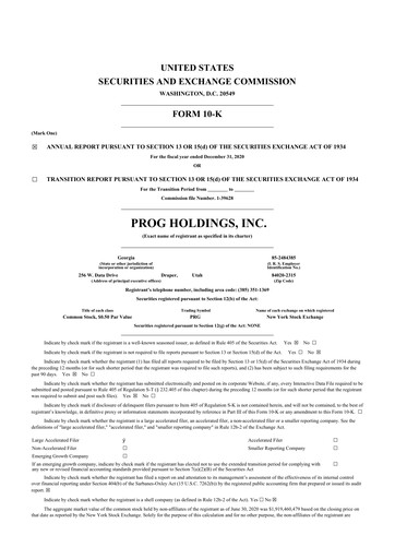 Thumbnail PROG Holdings 10-K Annual Report 2020