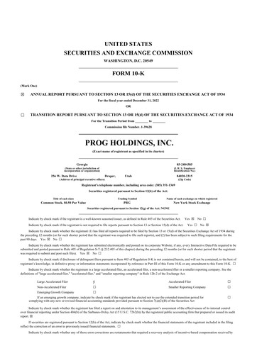 Thumbnail PROG Holdings 10-K Annual Report 2022