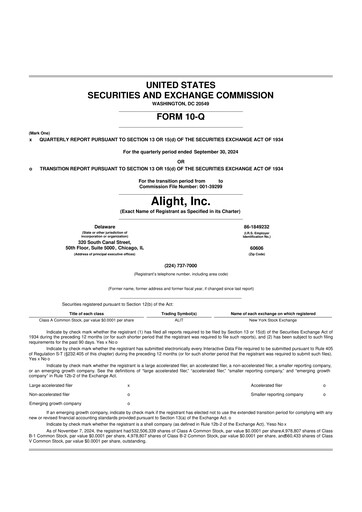 Thumbnail Alight 10-Q Quarterly Report FY2024 