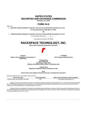 Thumbnail Rackspace Technology 10-Q Quarterly Report FY2023 