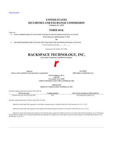 Thumbnail Rackspace Technology 10-K Annual Report 2023
