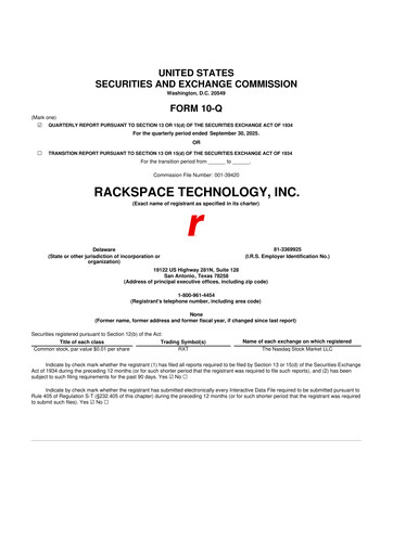 Thumbnail Rackspace Technology 10-Q Quarterly Report FY2025 