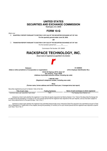 Thumbnail Rackspace Technology 10-Q Quarterly Report FY2026 