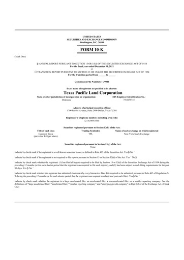 Thumbnail Texas Pacific Land Corporation
 10-K Annual Report 2021