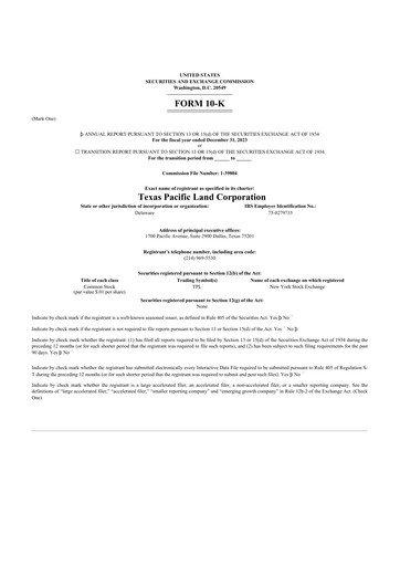 Thumbnail Texas Pacific Land Corporation
 10-K Annual Report 2023