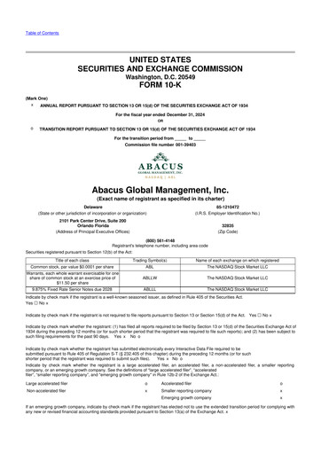 Thumbnail Abacus Global Management 10-K Annual Report 2024