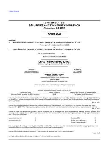Thumbnail LENZ Therapeutics 10-Q Quarterly Report FY2024 