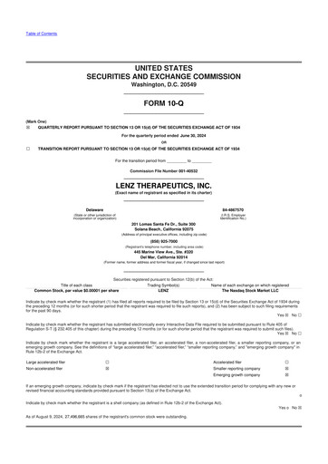 Thumbnail LENZ Therapeutics 10-Q Quarterly Report FY2024 