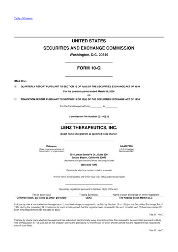 Thumbnail LENZ Therapeutics 10-Q Quarterly Report FY 