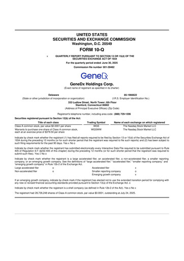 Miniature GeneDx Holdings 10-Q Rapport trimestriel 2025 