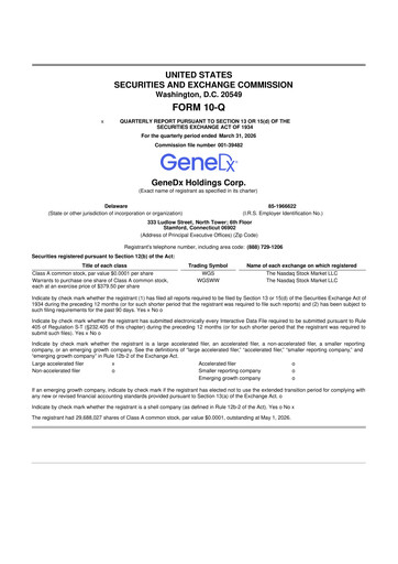 Thumbnail GeneDx Holdings 10-Q Quarterly Report FY 