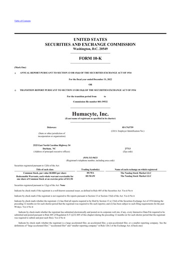 Thumbnail Humacyte 10-K Annual Report 2022