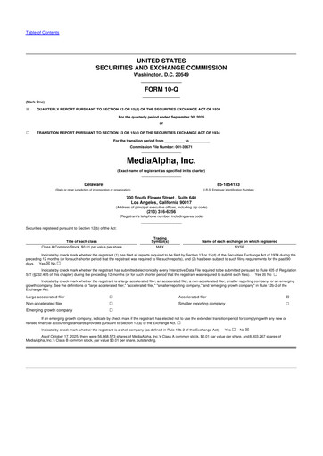 Thumbnail MediaAlpha 10-Q Quarterly Report FY2025 