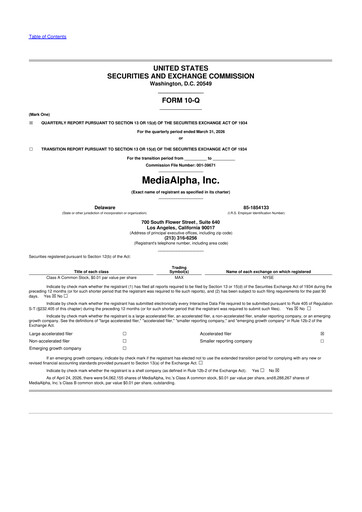 Thumbnail MediaAlpha 10-Q Quarterly Report FY 