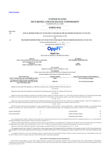 Miniature OppFi 10-K Rapport annuel 2021