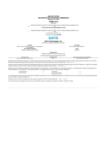 Thumbnail SoFi 10-Q Quarterly Report FY2023 