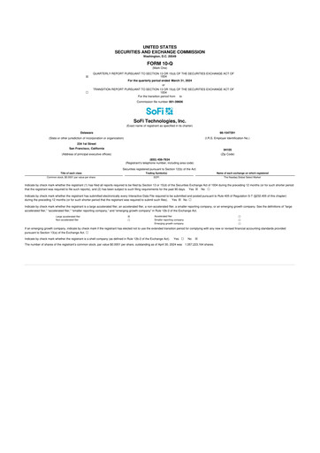 Thumbnail SoFi 10-Q Quarterly Report FY2024 