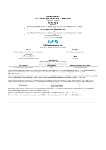 Thumbnail SoFi 10-Q Quarterly Report FY2025 