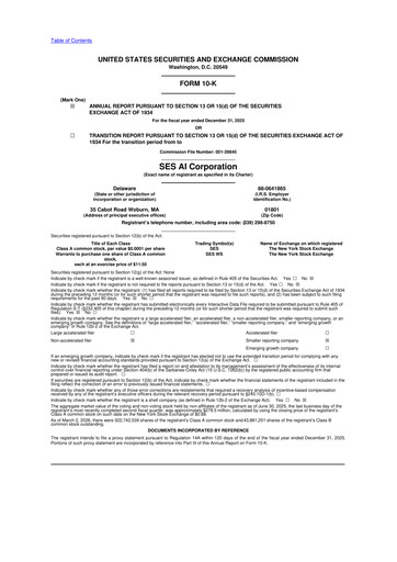 Miniature SES AI 10-K Rapport annuel 2025