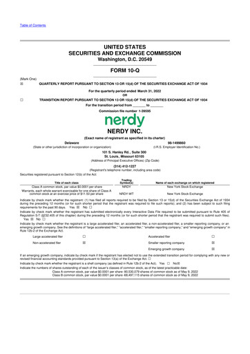 Thumbnail Nerdy, Inc, 10-Q Quarterly Report FY2022 