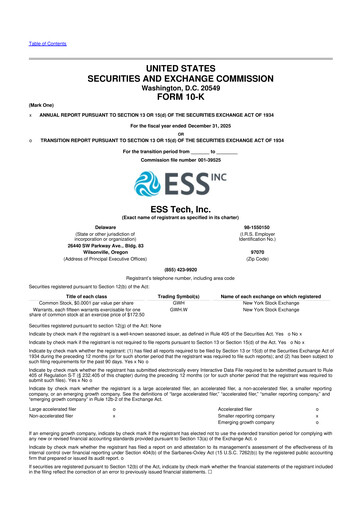 Thumbnail ESS Tech 10-K Annual Report 2025