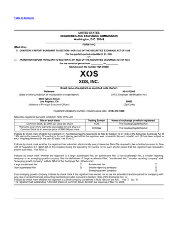 Thumbnail Xos, Inc. 10-Q Quarterly Report FY2024 
