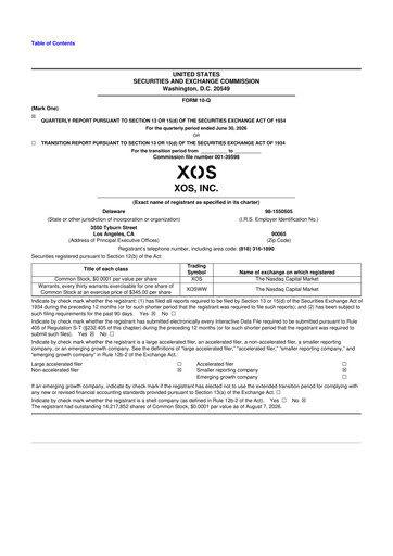 Thumbnail Xos, Inc. 10-Q Quarterly Report FY2026 