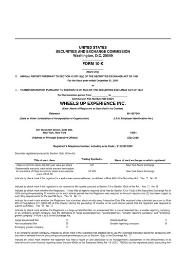 Thumbnail Wheels Up 10-K Annual Report 2021