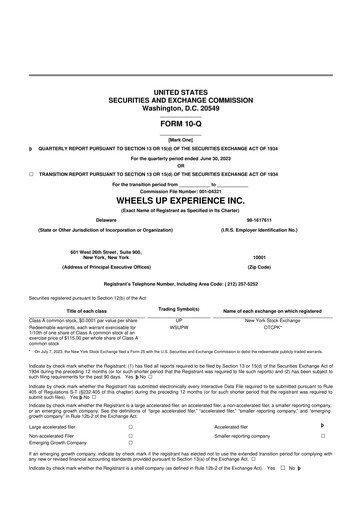 Thumbnail Wheels Up 10-Q Quarterly Report FY2023 