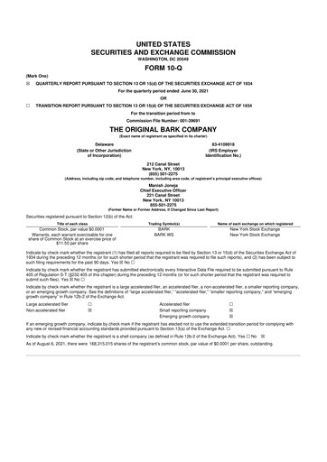 Thumbnail Bark, Inc. 10-Q Quarterly Report FY2022 