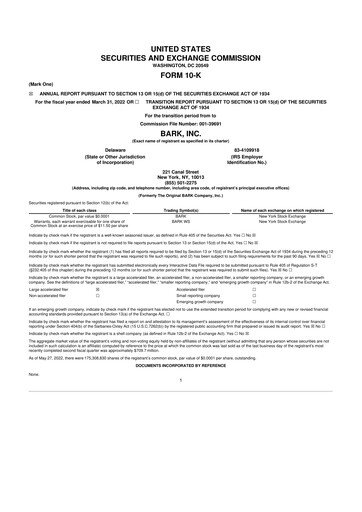 Thumbnail Bark, Inc. 10-K Annual Report 2022