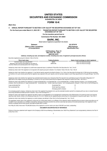 Thumbnail Bark, Inc. 10-K Annual Report 2023
