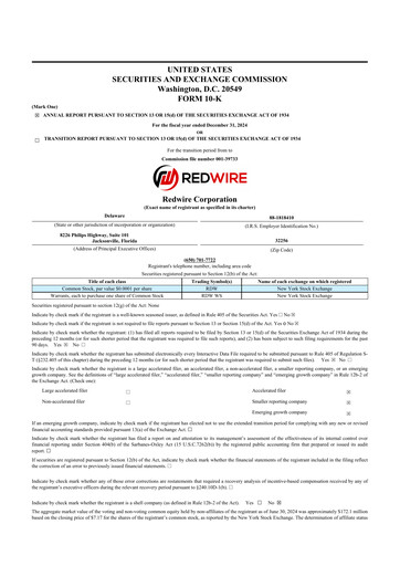 Thumbnail Redwire 10-K Annual Report 2024