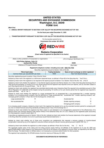 Vorschaubild Redwire 10-K Jahresbericht 2025
