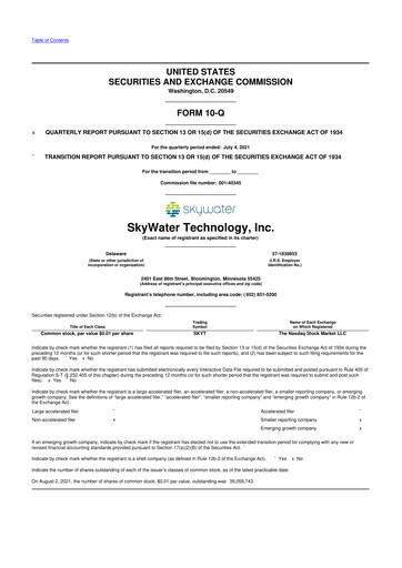 Vorschaubild SkyWater Technology 10-Q Quartalsbericht 2021 