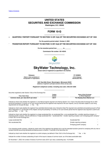 Vorschaubild SkyWater Technology 10-Q Quartalsbericht 2022 