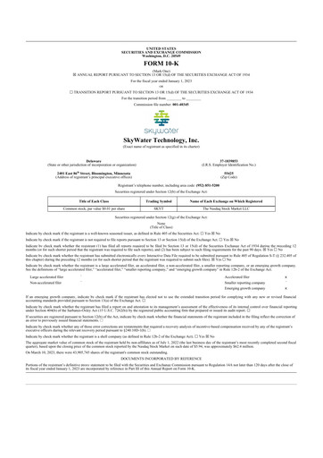 Thumbnail SkyWater Technology 10-K Annual Report 2022