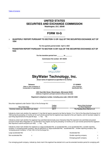 Vorschaubild SkyWater Technology 10-Q Quartalsbericht 2023 