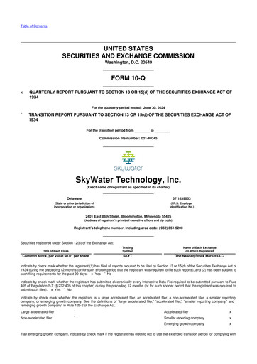 Vorschaubild SkyWater Technology 10-Q Quartalsbericht 2024 