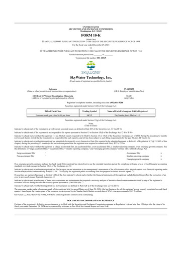 Thumbnail SkyWater Technology 10-K Annual Report 2024