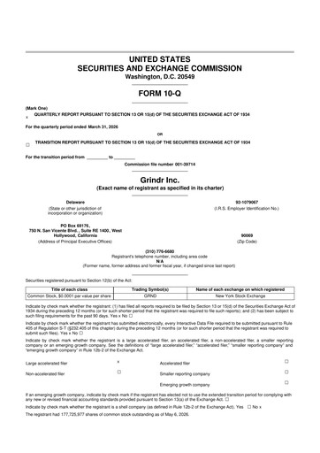 Thumbnail Grindr 10-Q Quarterly Report FY2026 