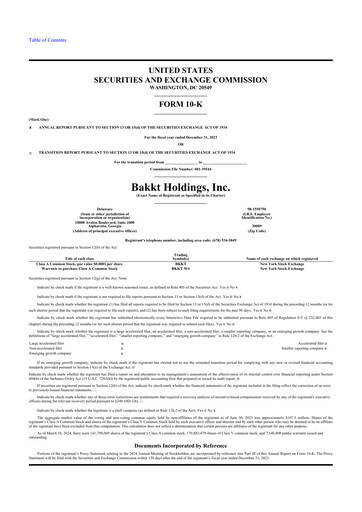 Vorschaubild Bakkt Holdings 10-K Jahresbericht 2023