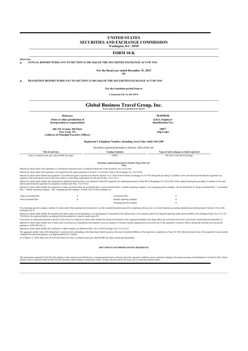 Thumbnail Global Business Travel Group 10-K Annual Report 2023