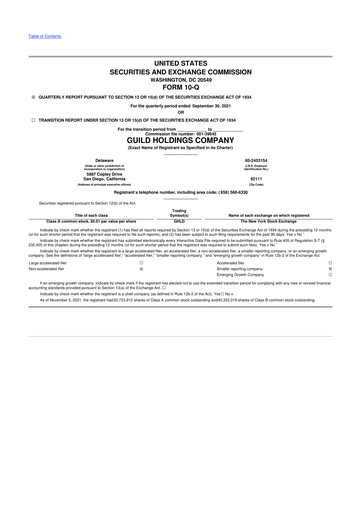 Thumbnail Guild Mortgage 10-Q Quarterly Report FY 