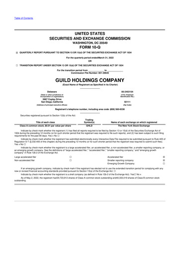 Thumbnail Guild Mortgage 10-Q Quarterly Report FY 