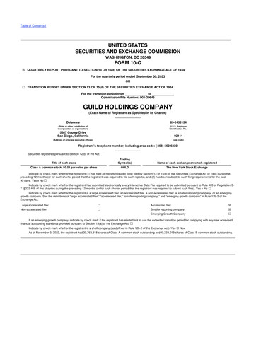 Thumbnail Guild Mortgage 10-Q Quarterly Report FY 