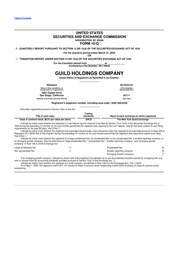 Thumbnail Guild Mortgage 10-Q Quarterly Report FY 