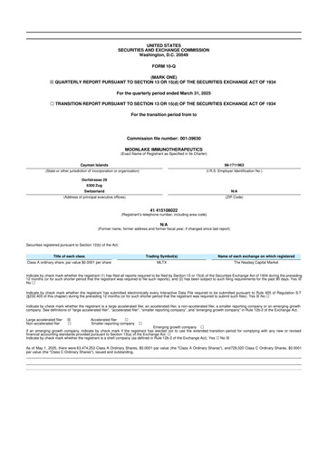 Vorschaubild MoonLake Immunotherapeutics 10-Q Quartalsbericht 2025 