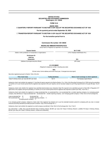 Vorschaubild MoonLake Immunotherapeutics 10-Q Quartalsbericht 2025 