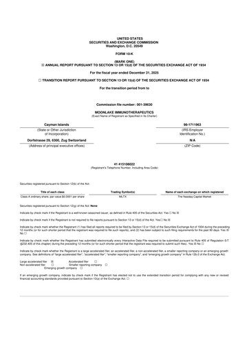 Thumbnail MoonLake Immunotherapeutics 10-K Annual Report 2025